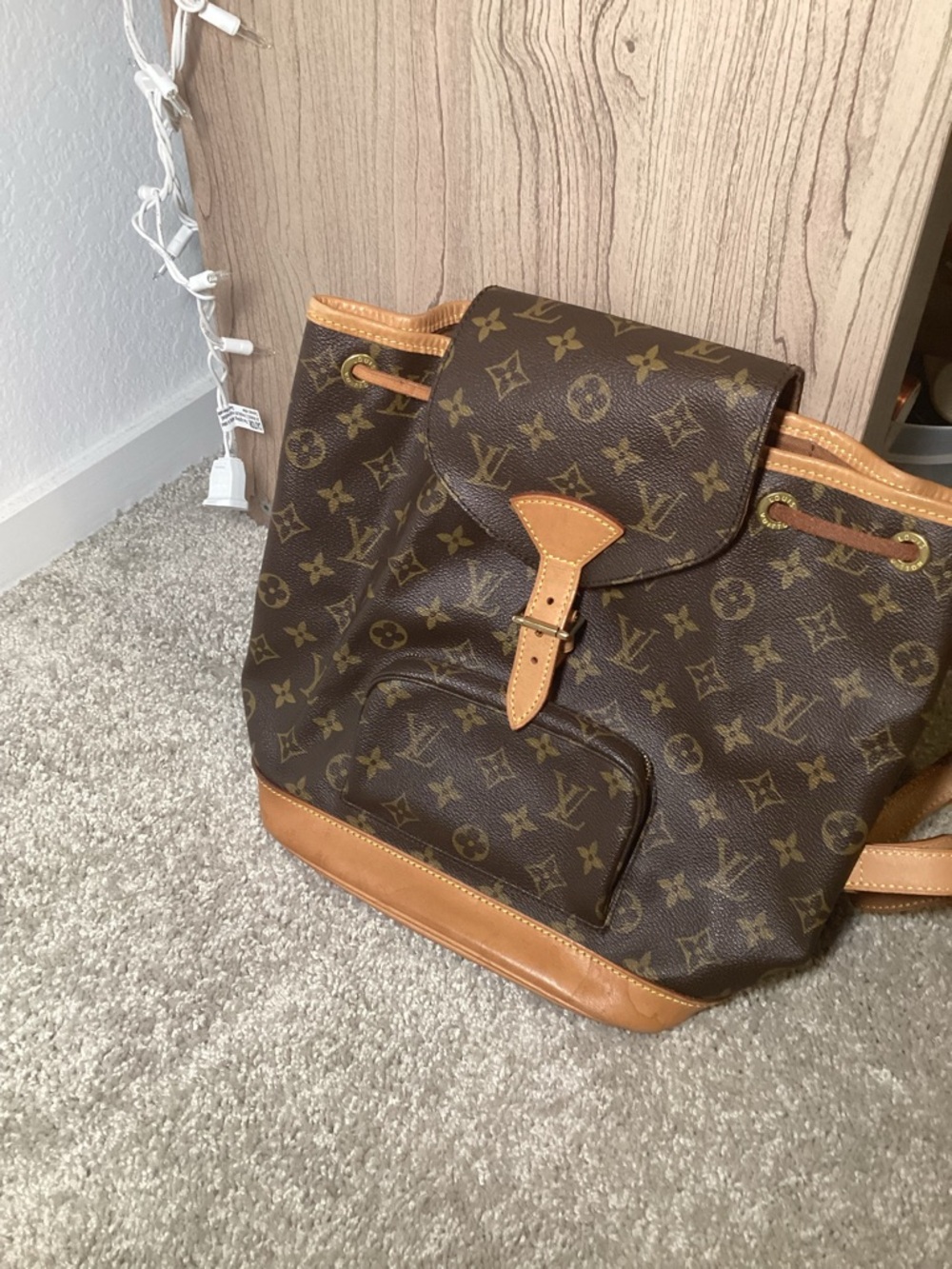 Louis Vuitton Monogram Canvas Drawstring Backpack in Brown and Tan - Picture 3 of 5